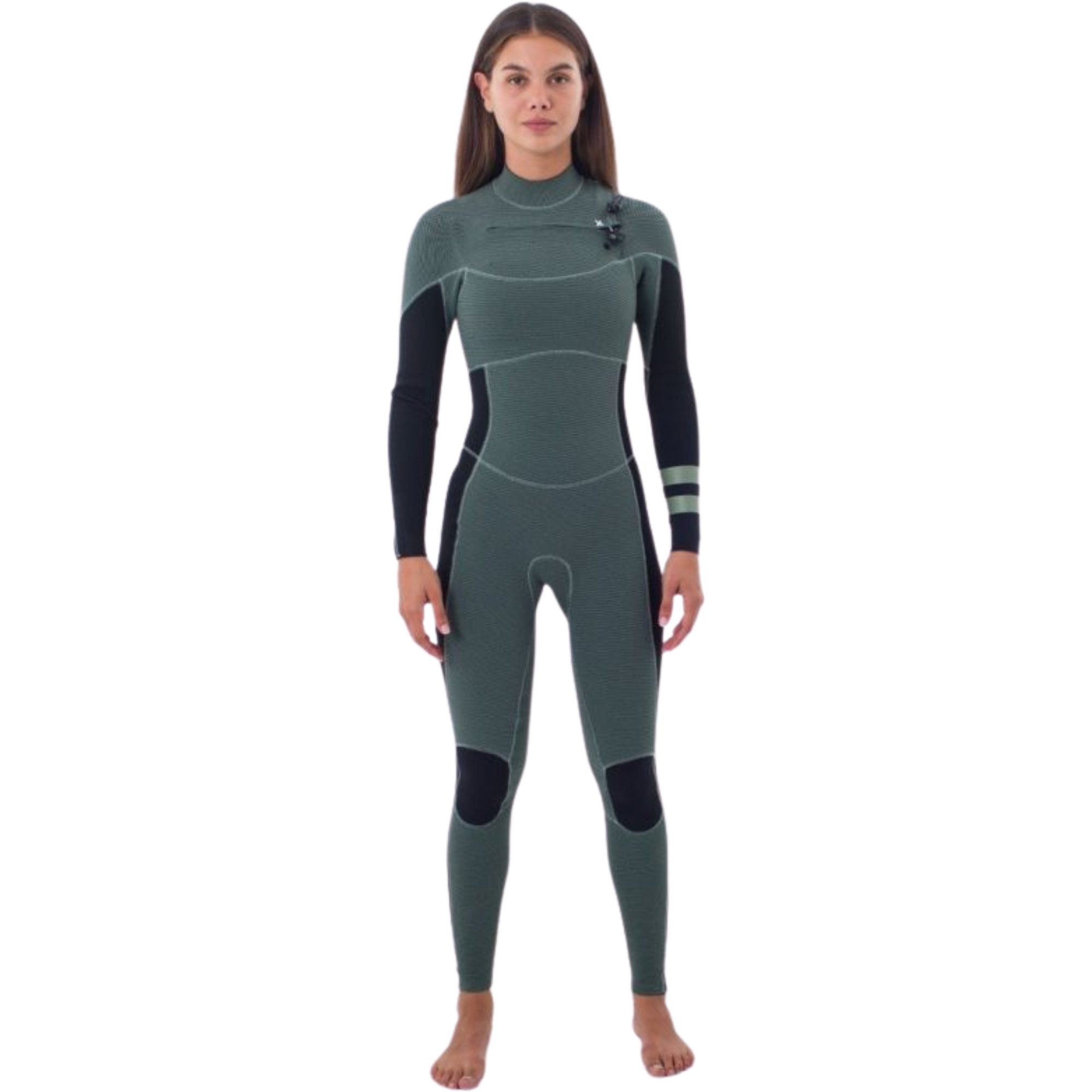 Hurley Dames Plus 4/3mm Borst Ritssluiting Wetsuit WFS0012403 - Black Petina